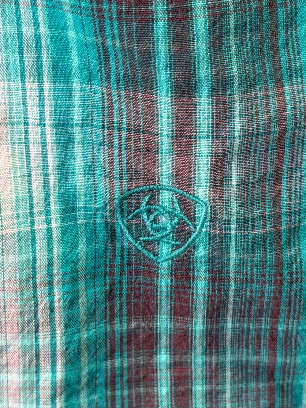 Ariat R.E.A.L. Women's Teal Plaid Western Pearl Snap Shirt Size S 100% cotton - Picture 6 of 14